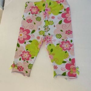 Stephan Baby Sz 6 12 mos Floral Leggings Pink Gree